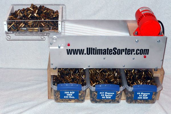 Shell Sorter™ sorts your brass by caliber, saving you time, shoot more
